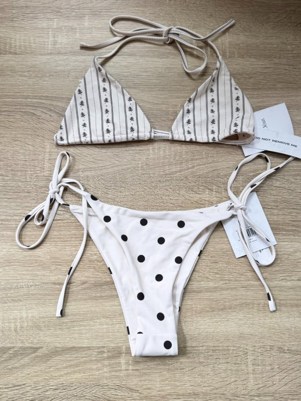 NWT With Jean Billie Two-Piece Bikini Set Cookie Small